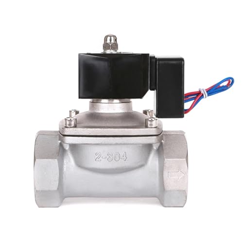 2-Zoll-normalerweise geschlossenes/normalerweise offenes wasserdichtes Magnetventil AC220V 110V DC24V 12V Energiesparendes Magnetventil erwärmt sich 24 Stunden lang nicht(220vac-viton-seal,Closed) von LKYAQJKGQ