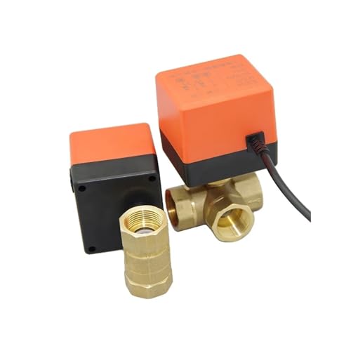AC 220 V DC 12 V 24 V Messing Elektrische Gewinde Kugelhahn 2-Wege 3-Draht Magnet Wasserventil mit Antrieb DN15/20/25/32/40/50(24V-3 WAY) von LKYAQJKGQ