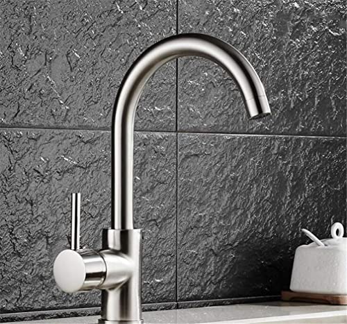 Küchenarmaturen, Farbe Schwarz, drehbarer Kupferkran, Küchenspüle, Wasserhahn for heißes und kaltes Wasser, Gemüse, Küchenmischbatterie mit Luftsprudler, Einzelgriff, Schwarz(Brushed Nickel) von LKYAQJKGQ