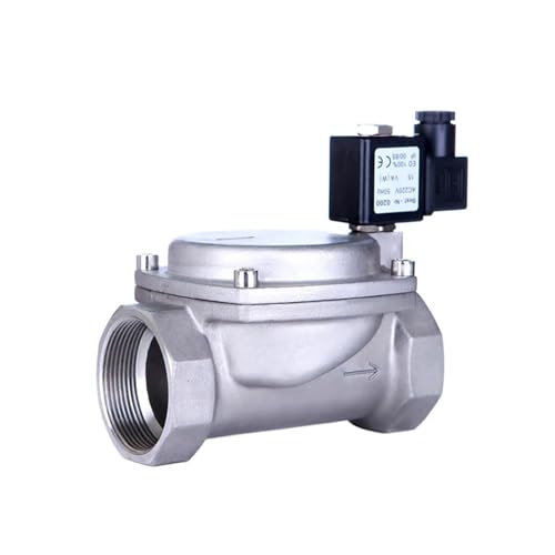 Normalerweise geschlossenes Pilotmembran-Elektromagnetventil aus Edelstahl, 16 kg, Hochdruckwasserventil, 12 V, 24 V, 220 V(NBR-SEAL-220VAC-CLOSED) von LKYAQJKGQ