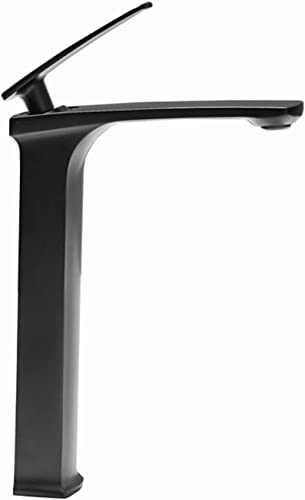 Waschbeckenarmatur fürs Badezimmer, Waschbeckenarmatur, Einloch-Messingarmaturen, Waschtischarmatur, Badezimmerarmatur, Chrom, 1-Loch-Messingarmatur, Badezimmer for Waschbecken, Schwarz B von LKYAQJKGQ