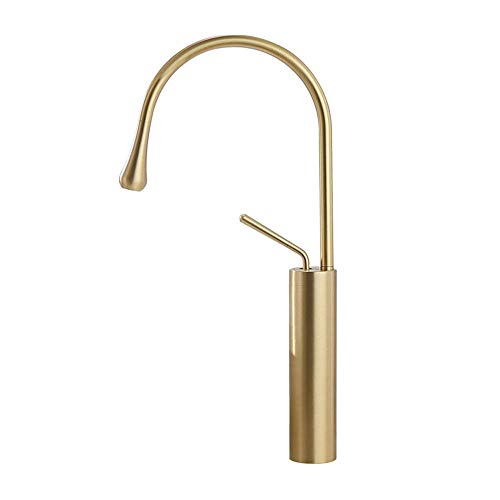 Waschtisch-Mischbatterie, Wasserfall-Waschbeckenarmaturen, gebürstetes Goldmessing, Unterbauwaschbecken, Warm- und Kaltwasserhahn Waschtisch-Mischbatterie, Wasserfall-Waschbeckenarmaturen, gebürstetes Goldmessing, Unterbauwaschbecken, Warm- und Kaltwasserhahn von LKYAQJKGQ