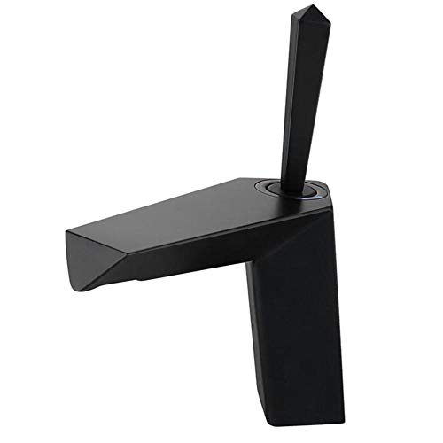 Waschtischarmatur Wasserfall Waschbeckenarmaturen Messing Unterbauwaschbecken Waschbecken Wasserhahn heiß und kalt Einhebelmischer Waschbecken Wasserhahn-Schwarz(Noir) von LKYAQJKGQ