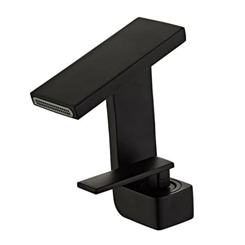 Waschtischarmaturen Wasserfall Messing Waschtischarmatur Warmwasser und Kaltwasser Einloch Badezimmer Waschtischarmatur-Schwarz(Noir) von LKYAQJKGQ