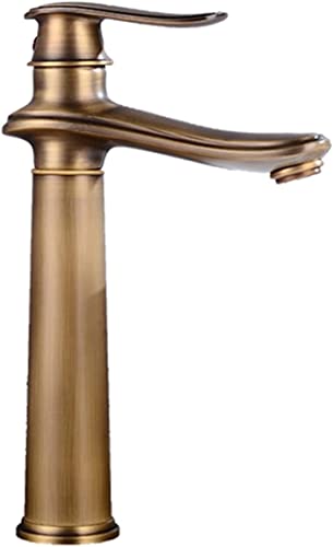 Wasserhahn for Badezimmerwaschbecken, Warm- und Kaltwasserhahn, Antik-Bronze-Badezimmerhahn, Messing-Badezimmerhahn, Einloch-Retro-Badezimmerwaschbeckenhahn, Waschtischhahn, Schwarz, Schwarz A von LKYAQJKGQ