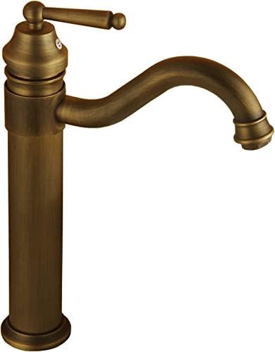 Wasserhahn for Badezimmerwaschbecken, Warm- und Kaltwasserhahn, Antik-Bronze-Badezimmerhahn, Messing-Badezimmerhahn, Einloch-Retro-Badezimmerwaschbeckenhahn, Waschtischhahn, Schwarz Antik B von LKYAQJKGQ