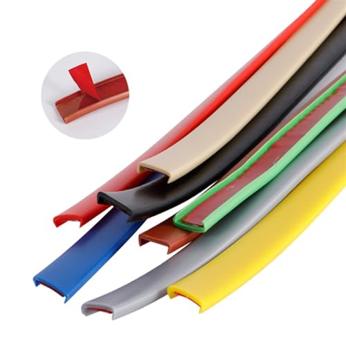 LKYJD U-förmiges Sperrholz-Kantenband, Flexibler Schreibtischkantenschutz, Selbstklebende Kantenverkleidung for Furnier, Möbel, Arbeitsplatte, Tisch, Blech (Color : Black, Size : U15mm-2m) von LKYJD