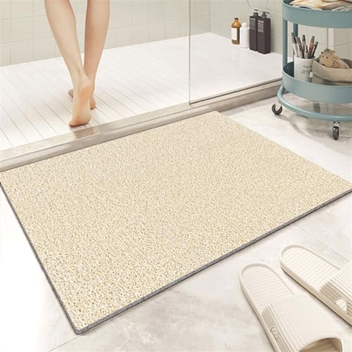 LKYJD rutschfeste Badewannenmatte, Bequeme Duschmatte, schnell trocknende, leicht zu reinigende Badezimmermatte for Nassbereiche (Color : Beige, Size : 80x80cm/31.5x31.5in) von LKYJD