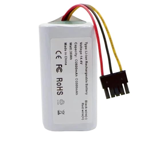 LKYJSFS 14,4 V, 2600 MAh/3500 MAh, Wiederaufladbarer Lithium-Ionen-Akku, Kompatibel Mit Mijia Robot Mop 2 Lite, Kehrsaugroboter MJSTL(14.4V 14.8V 3500mAh) von LKYJSFS