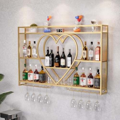 Industrielle Weinregal Wandmontierte Wandregal Eisen Weinflasche Regal Display Stand Weinflaschen Display Wandaufbewahrung Regal Mit Stemware Kleiderbügel Für Schrank Für Elegante Weinlagerung (Farbe Industrielle Weinregal Wandmontierte Wandregal Eisen Weinflasche Regal Display Stand Weinflaschen Display Wandaufbewahrung Regal Mit Stemware Kleiderbügel Für Schrank Für Elegante Weinlagerung (Farbe von LKYLGYU