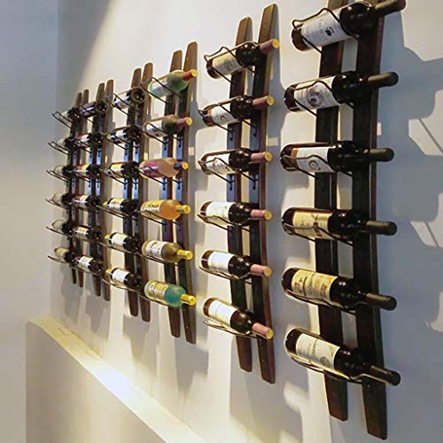Wandmontiertes Weinregal, kreativ hängende Weinregal, bietet Platz für 6 Flaschen, Bar Restaurant Kiefer Wand-Weinregal, BarWeinschrank dekoratives Weinregal von LKYLGYU