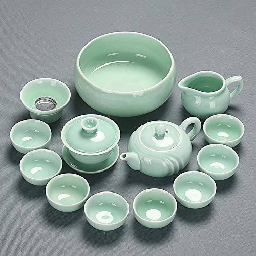 Chinesischen Seladon exquisite keramik Tee-set wasserkocher tee tasse Kunststoff tablett porzellan tee-set Reise tee-set-B von LKYU