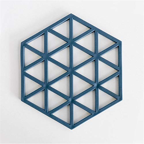 MatteNordic Style Sechseck PVC Tischset Hohl rutschfeste Isolierkissen Kaffee Teetasse-Blau B._Hexagon von LKYU