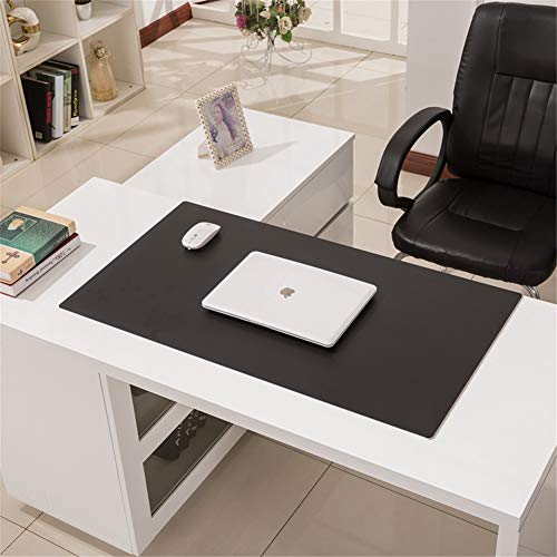 LL-COEUR Büro Leder Mauspad Multifunktional Schreibtischunterlage Wasserdicht Mausmatte Dick 3.5mm (Schwarz, 1200 x 600 x 3.5 mm) von LL-COEUR