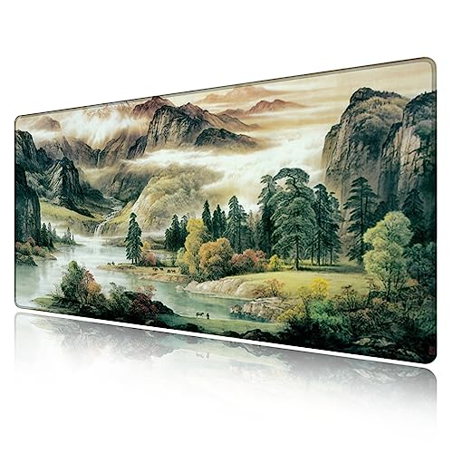 LL-COEUR XXL Landschaft Mauspad Gaming Mausmatte Computer Schreibtischunterlage Desk Pad (Landschaft, 1000 x 500 x 3 mm) von LL-COEUR