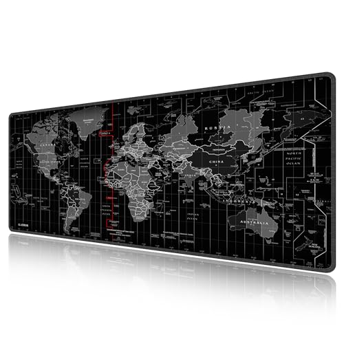 LL-COEUR XXL Weltkarte Mauspad Gaming Mouse Mat Laptops Schreibtischunterlage Desk Pad (1200 x 500 x 3 mm) von LL-COEUR