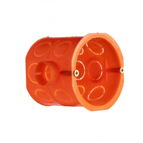 25x Unterputz-Gerätedose Ø 60,5mm/65mm, Tiefe 64/63mm, Schalterdose mit Schrauben, Verbindungsdose mit Stutzen, Orange, 25 Stück 25x Unterputz-Gerätedose Ø 60,5mm/65mm, Tiefe 64/63mm, Schalterdose mit Schrauben, Verbindungsdose mit Stutzen, Orange, 25 Stück von LL ELEKTROPLAST STRÓŻA