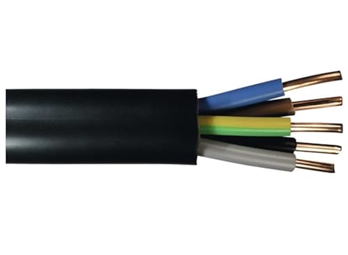 NYY J 5x4 mm² 5x6 mm² Erdkabel Starkstromkabel Kabel 1-15m (NYY-J 5 x 4,0mm² / 10 Mtr.) von LL-VV