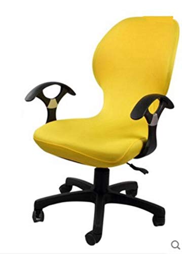 LLAAIT 24 Farben Büro Computer Stuhlbezug Spandexbezug für Stühle Lycra Stuhlbezug Stretch passend für Bürostühle Großhandel, Gelb, Computer Stuhlbezug von LLAAIT