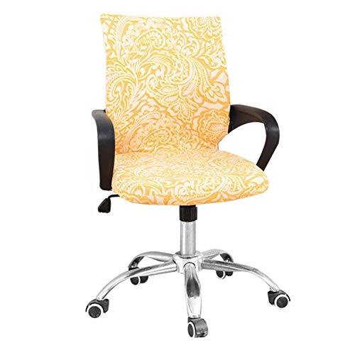 LLAAIT Büro Computer Stuhlhussen Spandex Stuhlhussen Büro Anti-Staub Universal Schwarz Leopard Blau Sesselbezug MJ045, Gold, groß (65-80cm) von LLAAIT