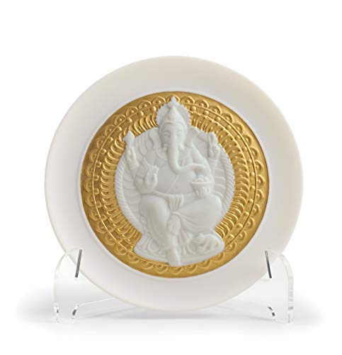 LLADRÓ Deko-Teller Lord Ganesha. Gold. Teller. Porzellan. von LLADRÓ