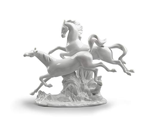 LLADRÓ Figur Pferde Im Galopp. Weiß. Pferde. Porzellan. von LLADRÓ