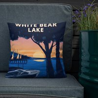 Landmarke Mn | White Bear Lake Premium Kissen von LLArtPrints