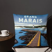 Landmarke Mn | Grand Marais Premium Kissen von LLArtPrints