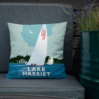 Landmarke Mn | Lake Harriet Segel Dekokissen von LLArtPrints