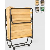 Klappbett mit Radmatratze und Lamellen 80x180 Ares - Beige von LLB LIVING LIFE BED