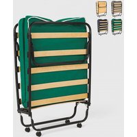 Klappbett mit Radmatratze und Lamellen 80x180 Ares - Dunkel Grün von LLB LIVING LIFE BED