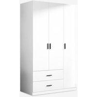 Kleiderschrank Schrank für Schlafzimmer 3 Türen 2 Schubladen in Weiß Endus von LLB LIVING LIFE BED