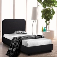 Komplettes Einzelbett aus Stoff Holz mit Netz 80x190 cm Zurich Twin - Schwarz Komplettes Einzelbett aus Stoff Holz mit Netz 80x190 cm Zurich Twin - Schwarz von LLB LIVING LIFE BED