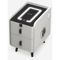 Weißer Nachttisch mit LED-Licht und kabelloser Ladefunktion Tainy von LLB LIVING LIFE BED