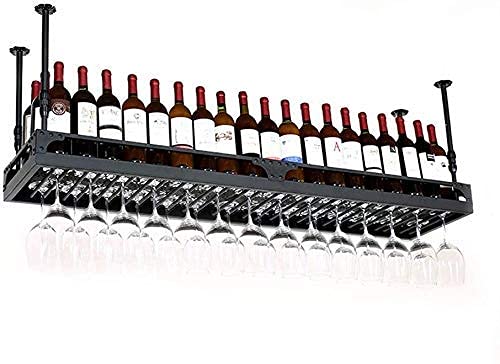 Weinpräsentationsregal, höhenverstellbare Weinregale, an der Decke montierter hängender Weinflaschenhalter, Weinglasregal aus Metall, Eisen, Kelch, Stielglasregal, verschiedene Weinglasregale, Bronze von LLBFZ