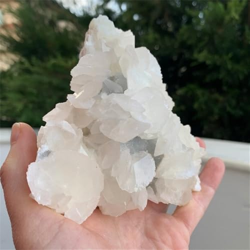 LLBOGRGGN 1pc 100-230g Stunning White Rose Calcite Stone Bohemian Style with Fluorescent Effect Under Purple Light LLBOGRGGN 1pc 100-230g Stunning White Rose Calcite Stone Bohemian Style with Fluorescent Effect Under Purple Light von LLBOGRGGN