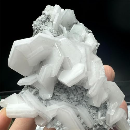 LLBOGRGGN 1pc 210-320g Stunning White Rose Calcite Stone Bohemian Style with Fluorescent Effect Under Purple Light LLBOGRGGN 1pc 210-320g Stunning White Rose Calcite Stone Bohemian Style with Fluorescent Effect Under Purple Light von LLBOGRGGN