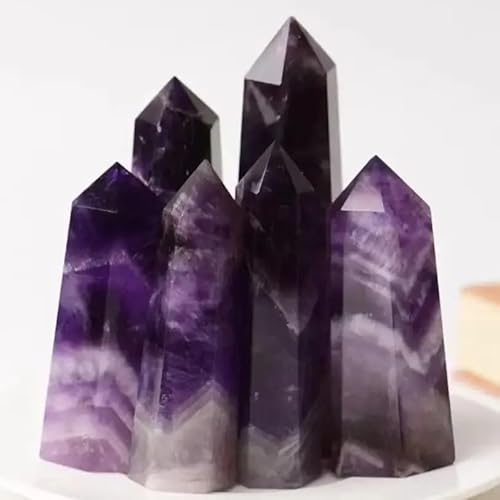 LLBOGRGGN 1pc 6-8cm Amethyst Hexagonal Wand Fantasy Quartz Tower Crystal Points for FengShui Home Decoration LLBOGRGGN 1pc 6-8cm Amethyst Hexagonal Wand Fantasy Quartz Tower Crystal Points for FengShui Home Decoration von LLBOGRGGN