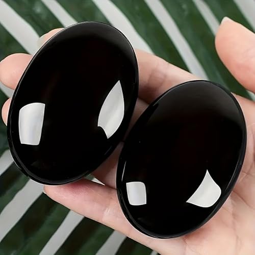 LLBOGRGGN 1pc Obsidian Crystal Elliptical Trouble Stone Balance Polished Palm LLBOGRGGN 1pc Obsidian Crystal Elliptical Trouble Stone Balance Polished Palm von LLBOGRGGN