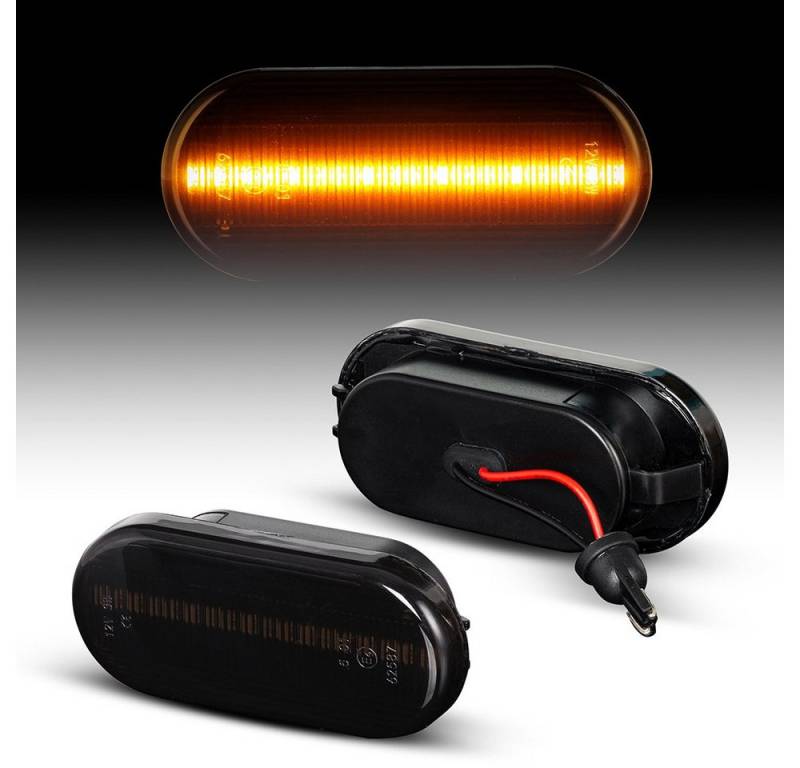LLCTOOLS Blinker LED SEITENBLINKER Schwarz für VW CADDY 2 + 3 PASSAT 35i 3B 3BG T5, LED fest integriert von LLCTOOLS
