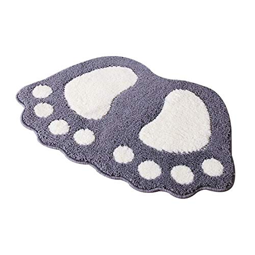 Badematten 40x60cm Kreative Fußdruck Bad Matten Anti-Rutsch Wasser Absorption Badezimmer Duschmatten Teppich Mikrofaser Teppich Fußmatte (Color : Light Grey) von LLDDSS