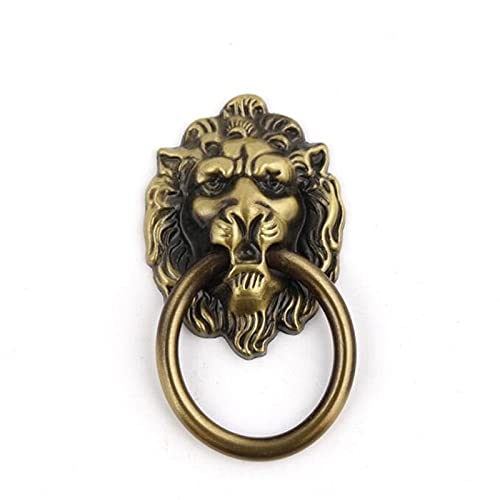 LLDDSS Türklopfer 40 * 69mm Löwenkopf Tier Ring Knob Griff Schublade Antike Legierung Kleine Klopfergriffe Kleiderschrank Kabinett Home Ziehen (Color : B) von LLDDSS