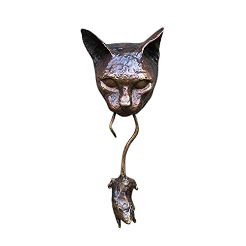LLDDSS Türklopfer Neuheit Katze mit Maustür Klopfer Skulptur MOWSEERRET Dekoration Ornament Wohnkultur Garten Dekor feindliche Schädlingsabweisungen von LLDDSS