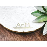 Personalisierte Marmor Lazy Susan Gold Edge Charcuterie Board von LLDgiftsByLaurenLash