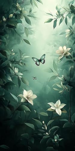 Schmetterling Diamond Painting Erwachsene Groß 40x80cm, 5D Diamond Painting Pflanze, DIY Runden Steine Kristall Kunst Basteln Set Erwachsene Anfänger Set, zur Entspannung und Zimmer Wanddeko 5IK3-4P von LLEDAOZN