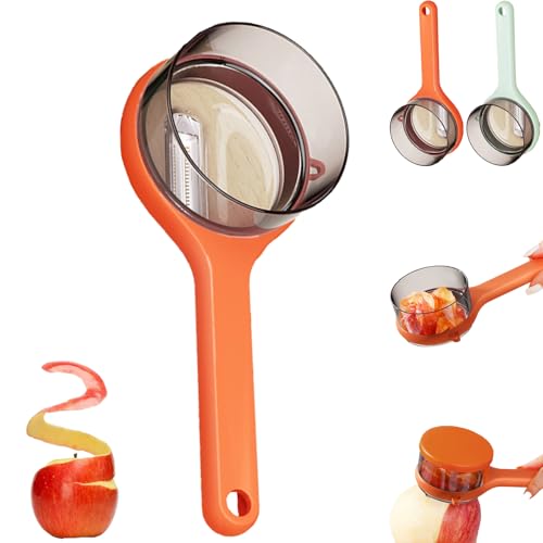 Double-Sided Stainless Steel Blade Peeling Knife with Storage Box, 2025 New Fruit And Vegetable Peeler With Container, Veggie Peeler, Potato Peelers, Multi-Function Peeler For Home Kitchen (Orange) von LLELEMAMO