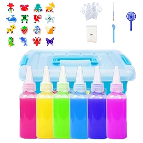 LLELEMAMO Contcove, Contcove Safe Educational Magic Water Elf Kit, Magic Water Gel Elf Toy kit, Aqua Fairy Water Gel kit with Magic Gels and Sea Creature Molds (6 Bottles 8 Molds) von LLELEMAMO