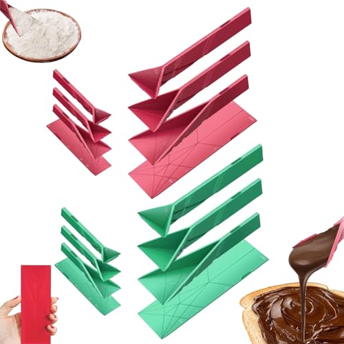Polygons Flat 3-in-1 Measuring Spoons, 2 Spoons with 6 Different Sizes, Polygons Measuring Spoon Flat, Multifunction Folds Flat Kitchen Gadget Utensils Scoop Cook Baking Liquid Ingredients (Mix-F) von LLELEMAMO
