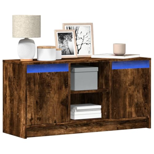 Entertainment Centers & TV Stands-TV Schrank mit LED Räuchereiche 100x34x50cm Holzwerkstoff Entertainment Centers & TV Stands-TV Schrank mit LED Räuchereiche 100x34x50cm Holzwerkstoff von LLEZKBR