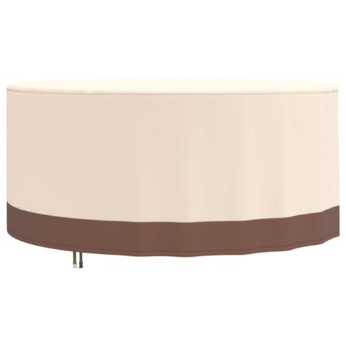 Gartenmöbel-Zubehör, Gartenmöbel-Abdeckung, rund, Beige, 183 x 71 cm, 600D Oxford von LLEZKBR